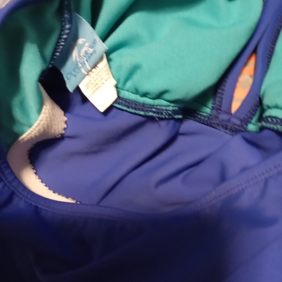 Ocean Avenue Swimwear Tankini Cutout Halter Top One Piece Bathing Suit Blue - Picture 9 of 14